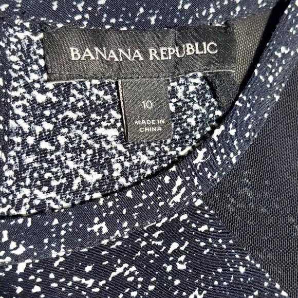 Banana Republic Printed Mesh-Inset Dress Black and White Size 10 - Picture 10 of 11